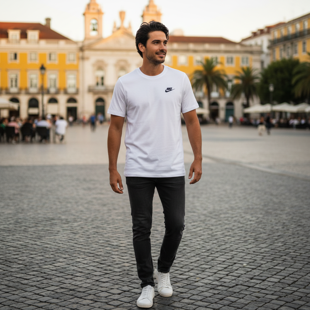 Nike Men's White Classic Swoosh T-Shirt