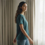 Deep Teal Relaxed Fit Boxy Crewneck T-Shirt