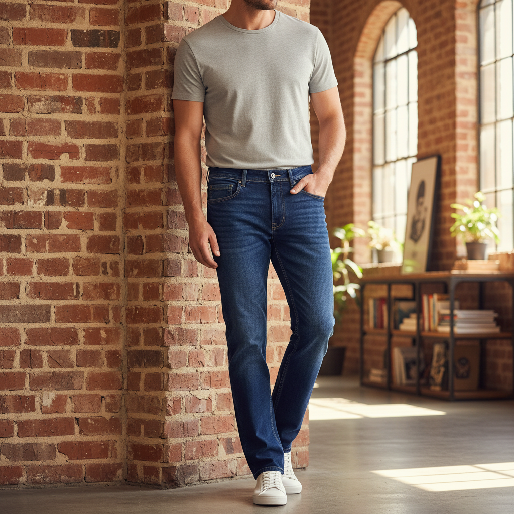 Livergy Men's Blue Straight Fit Denim Jeans