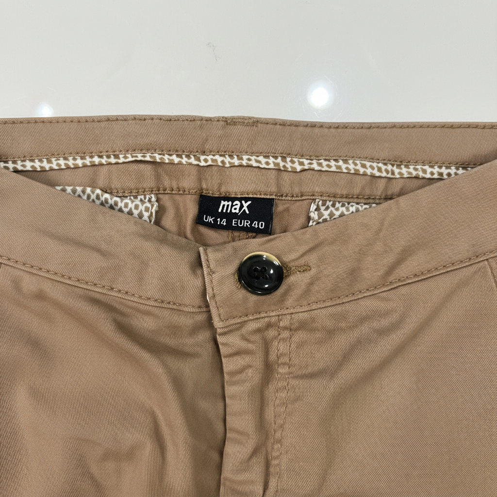 max Men's Camel Straight-Leg Cotton Chino Trousers