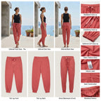 Coral Rose Elasticated Waist Ribbon Drawstring Pants