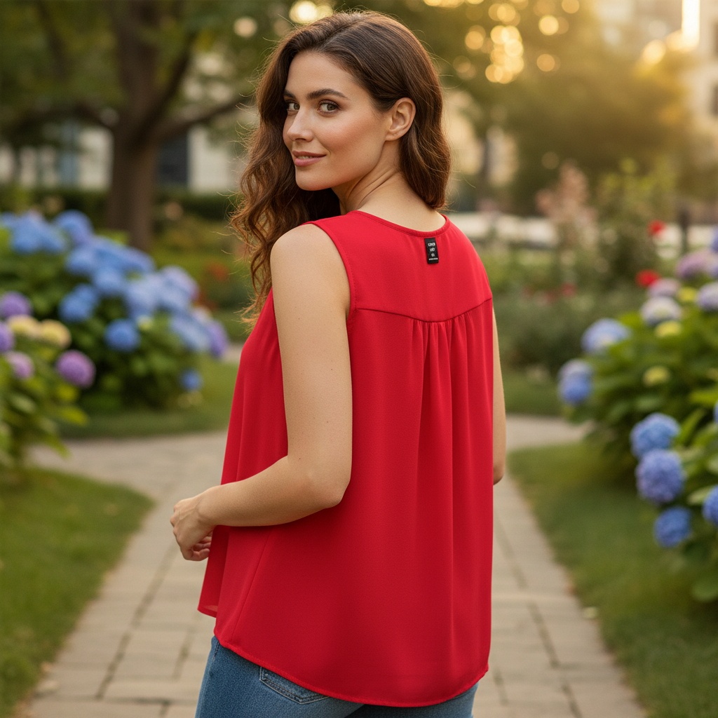 Shein Curve Red V-Neck Plus Size Cami Top 3XL