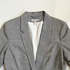 H&M Women's Grey Plaid Single-Button Tailored Blazer