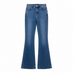 Unisex High-Waisted Blue Flare Denim Jeans