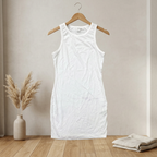 SHEIN Teen White Sleeveless Ribbed Column Tank Dress