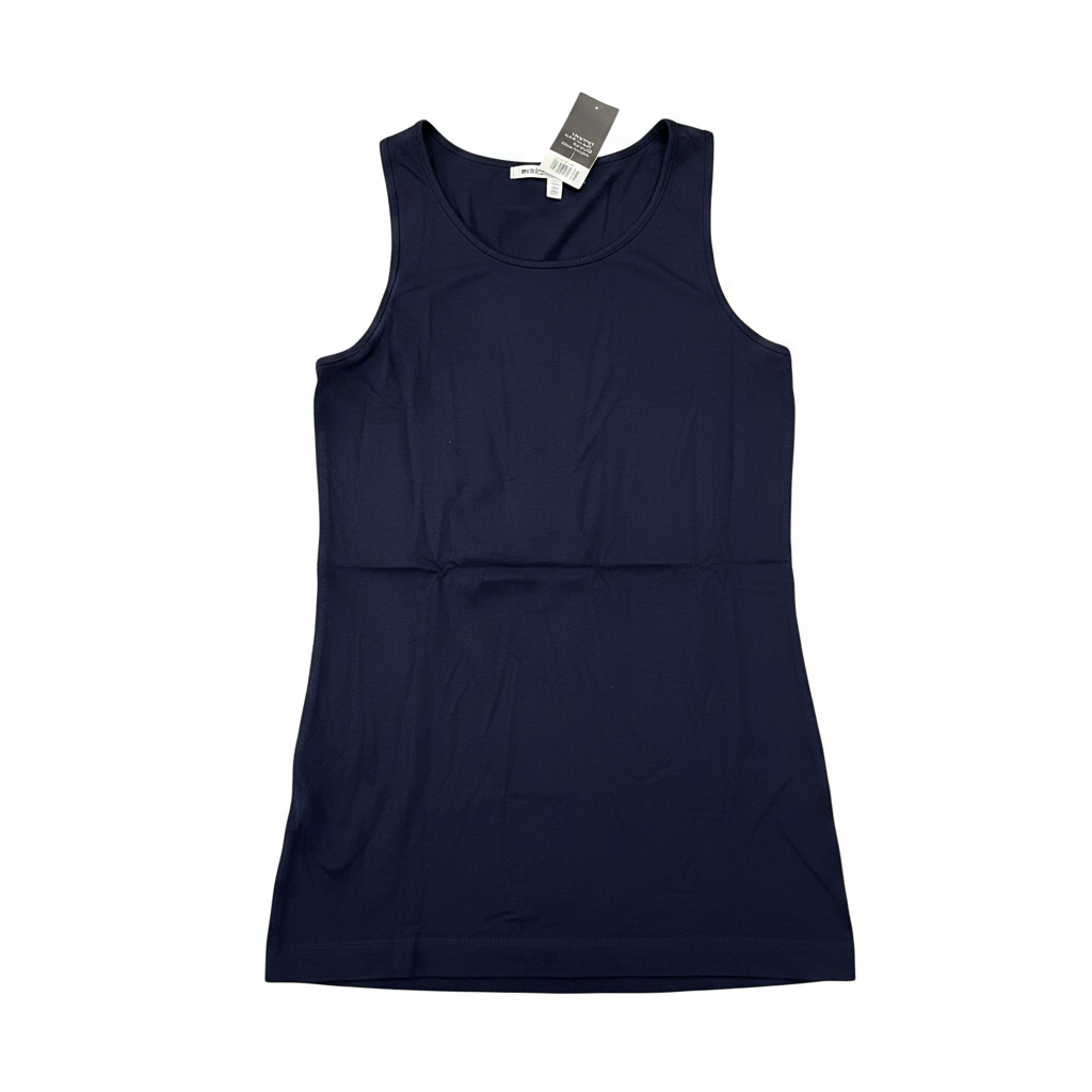Women's Navy Blue Scoop Neck Cotton Tank Top