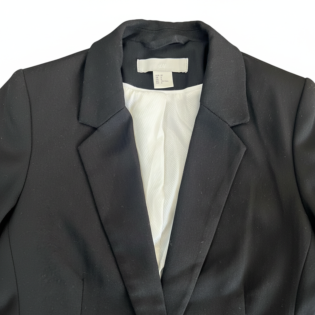 Women's Tailored Black Notched Lapel Blazer