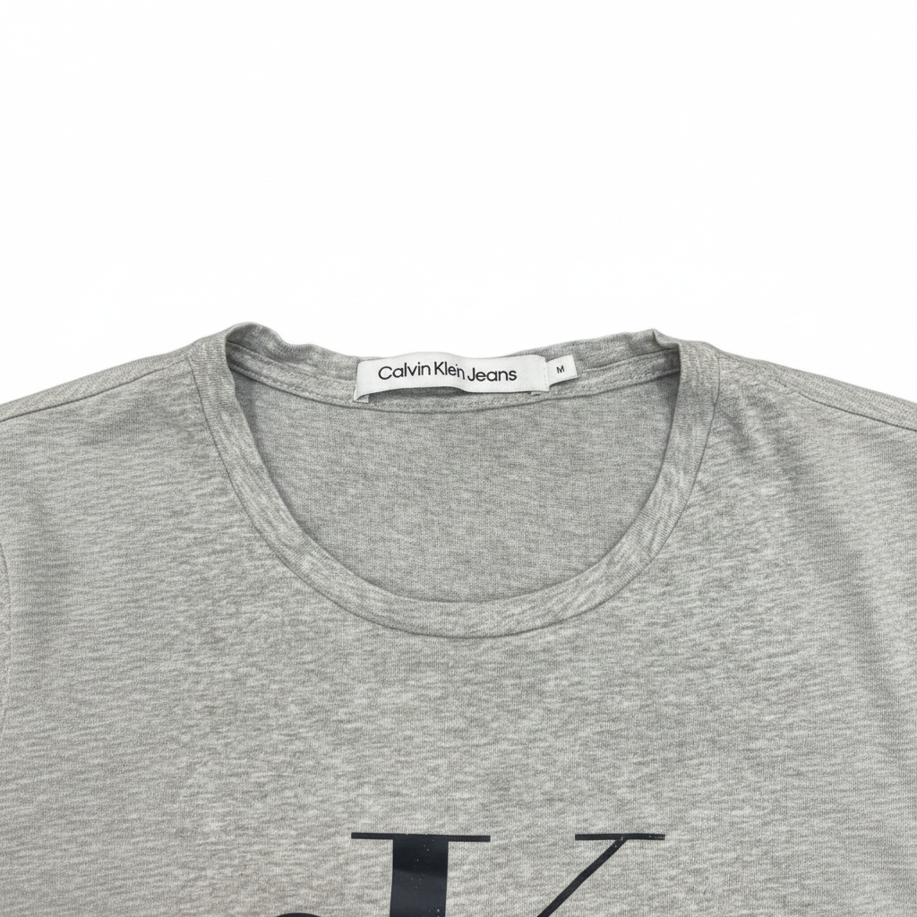 Calvin Klein Jeans Men's Grey Logo Graphic T-Shirt