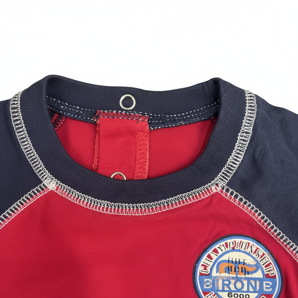 dymples. Kids Red and Navy Racing Graphic Raglan T-Shirt