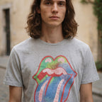 Springfield Heather Grey Rolling Stones Tie-Dye Graphic T-Sh