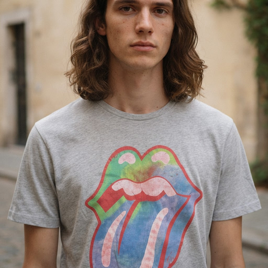 Springfield Heather Grey Rolling Stones Tie-Dye Graphic T-Sh
