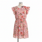 Boohoo Girls Pink Floral Ruffle Sleeve Dress