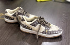 Brown Monogram Low-Top Lifestyle Sneakers