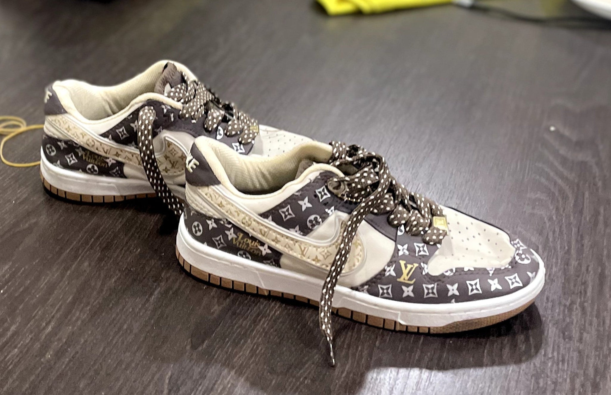 Brown Monogram Low-Top Lifestyle Sneakers