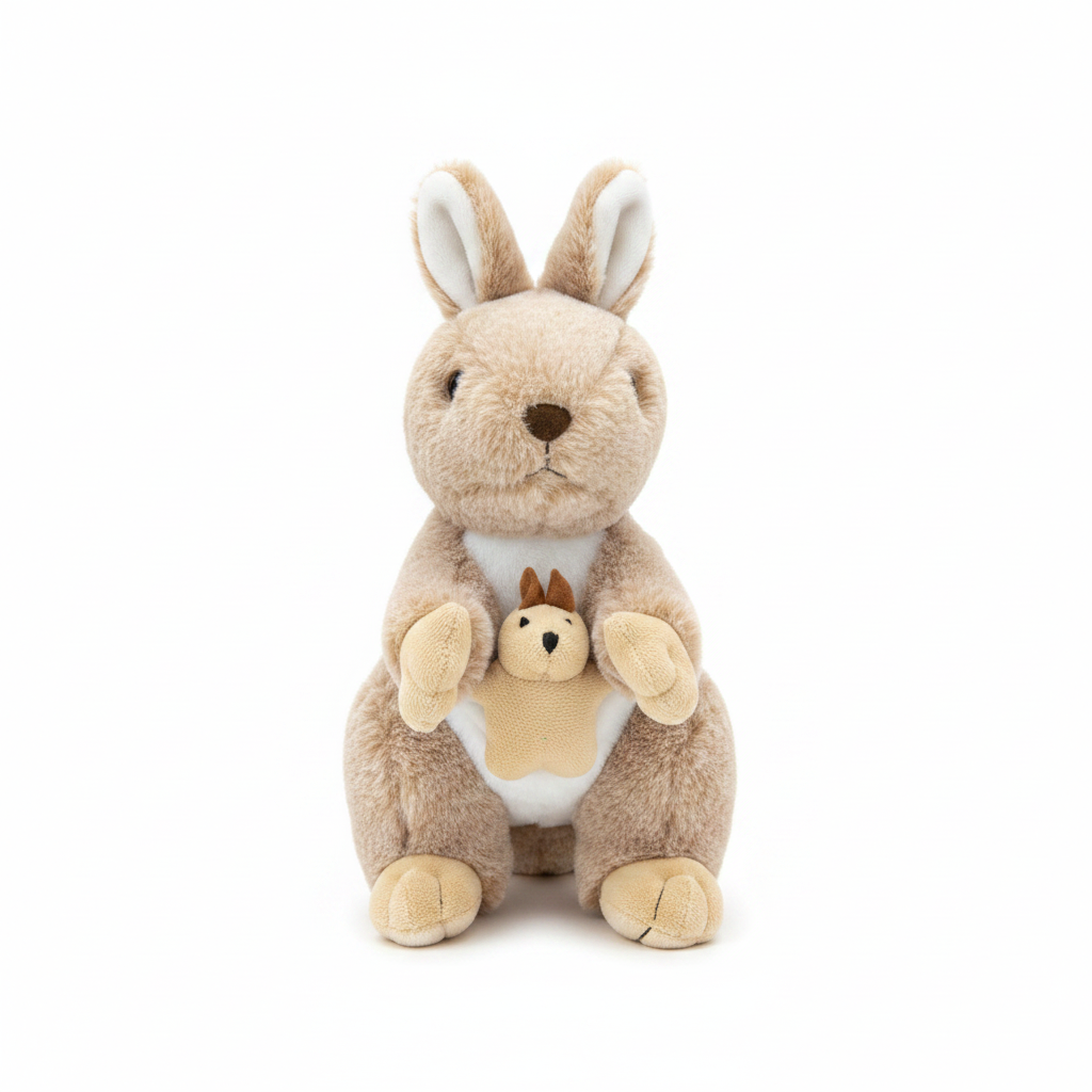 Plush Kangaroo with Joey Stuffed Animal Toy