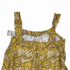 Women's Mustard Yellow Botanical Print Linen Jumpsuit