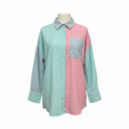 Minx & Moss Color-Block Linen Shirt - Size 10