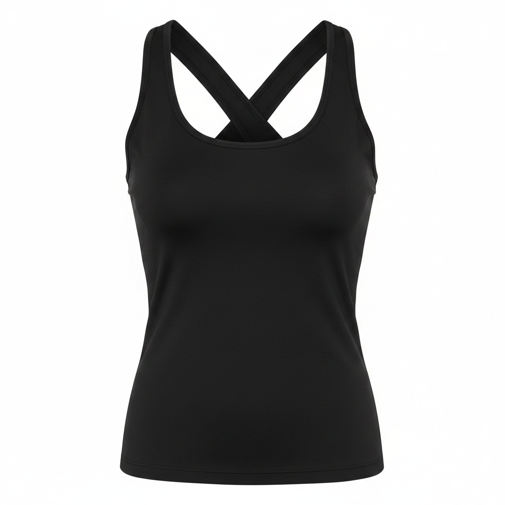 Crivit Women's Black Functional Top with Crossed Straps