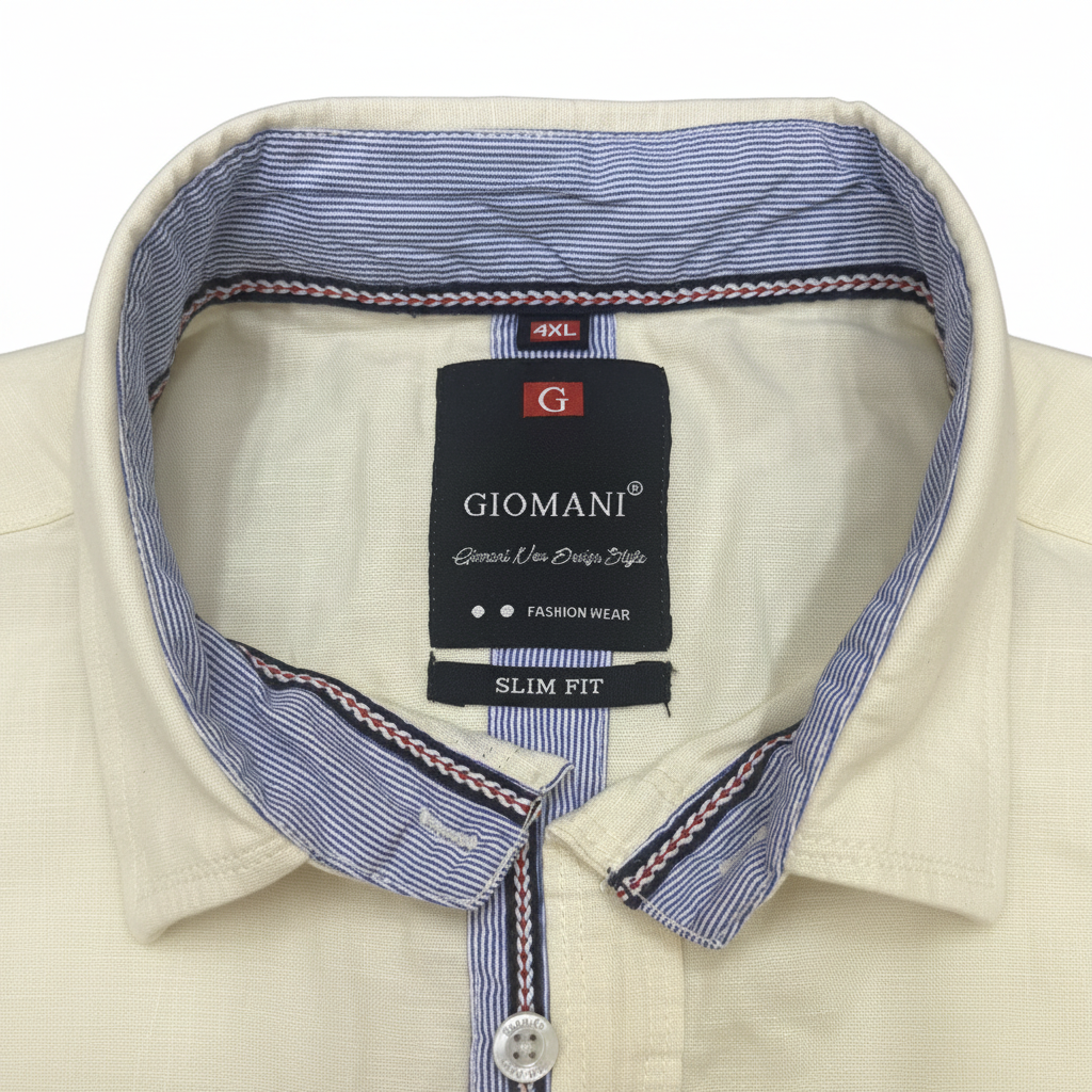 Giomani Men's Slim Fit Short Sleeve Linen Blend Shirt 4XL