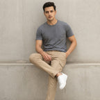 FINEROSE VIP Khaki Slim Fit Multi-Pocket Cargo Trousers