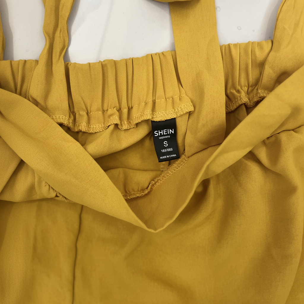 Women's Mustard Yellow Wide Leg Tie-Strap Overalls