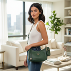PRADA Women's Forest Green Multi-Pouch Shoulder Bag