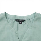Women's Sage Green Linen Relaxed Button-Down Blouse