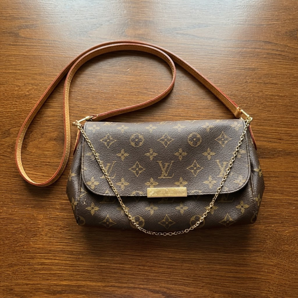 LOUIS VUITTON PARIS Brown Monogram Coated Canvas Crossbody B