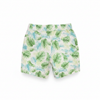 KIDS Kids White Tropical Leaf Print Elastic Waist Shorts