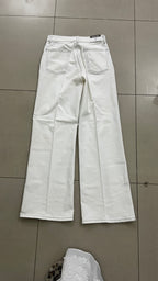 Conbipel White Wide Leg Stretch Jeans with Contrast Stitchin