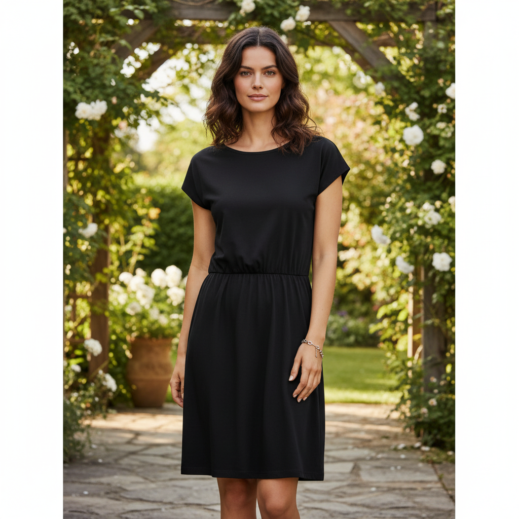 Esmara Women's Black Cotton Dress with Pockets