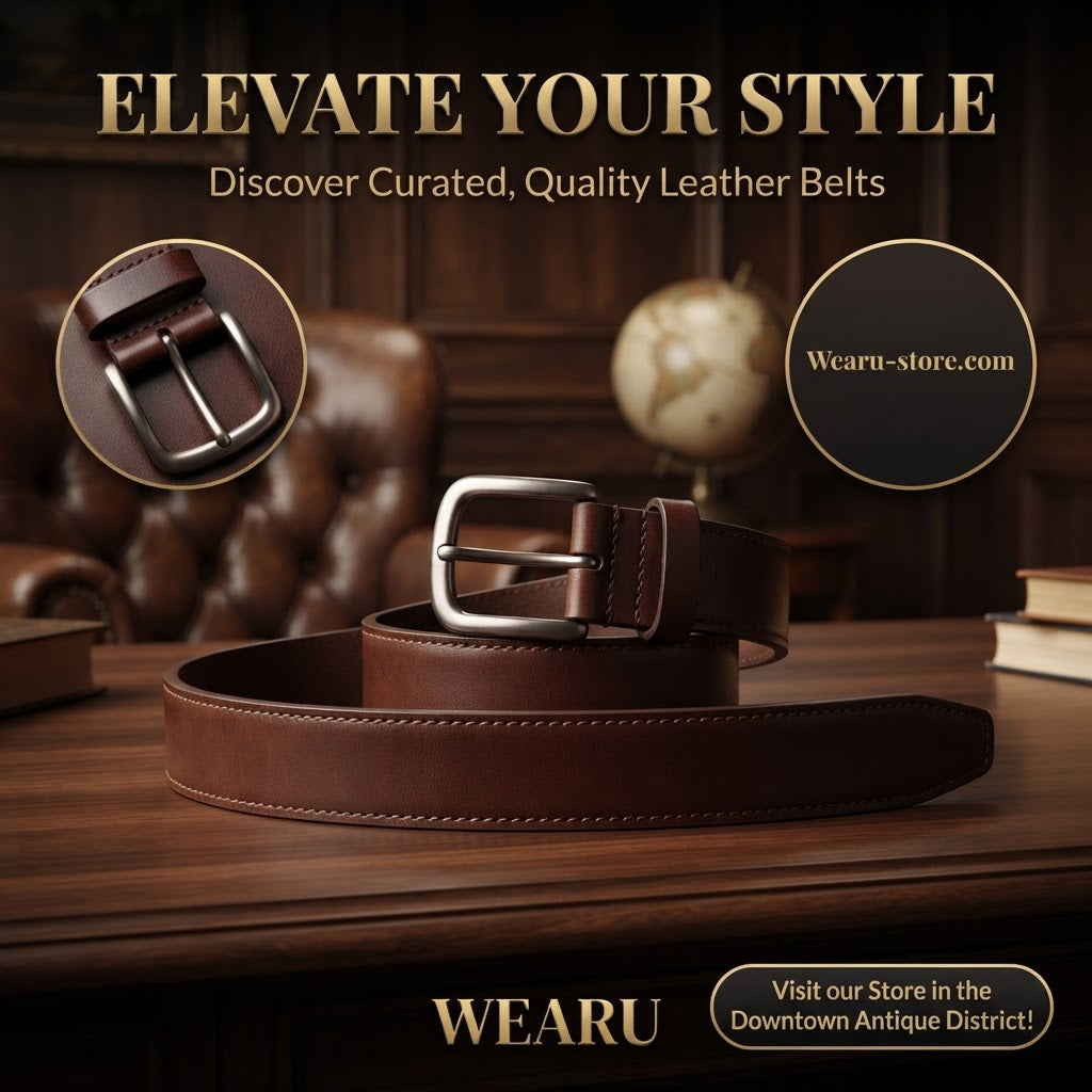 next Men's Classic Brown Leather Belt with brown-Tone Buckle