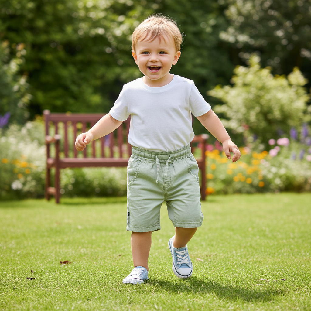 mayoral Kids Sage Green Cotton Drawstring Shorts