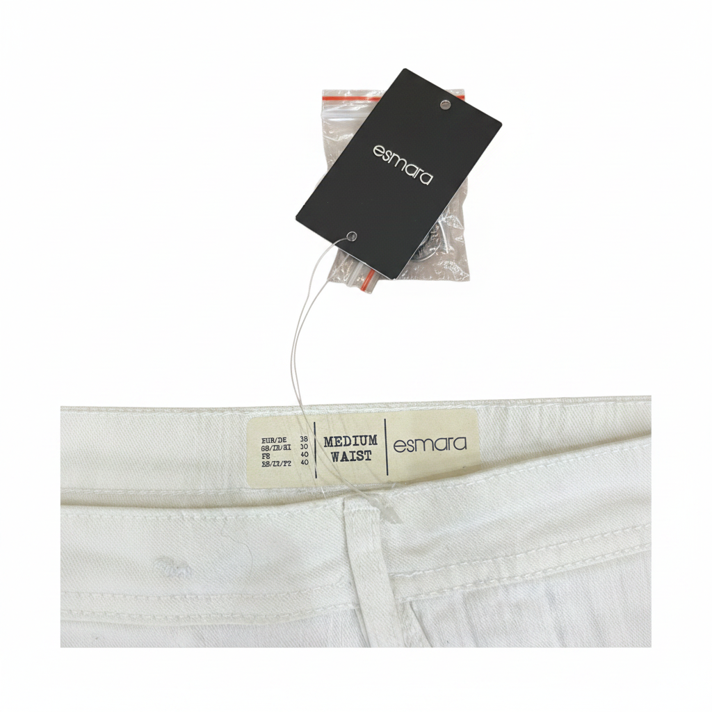 Women's White Denim Raw Hem Casual Shorts