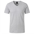 LIVERGY Men's Heather Grey V-Neck Cotton Jersey Undershirt