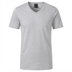 LIVERGY Men's Heather Grey V-Neck Cotton Jersey Undershirt