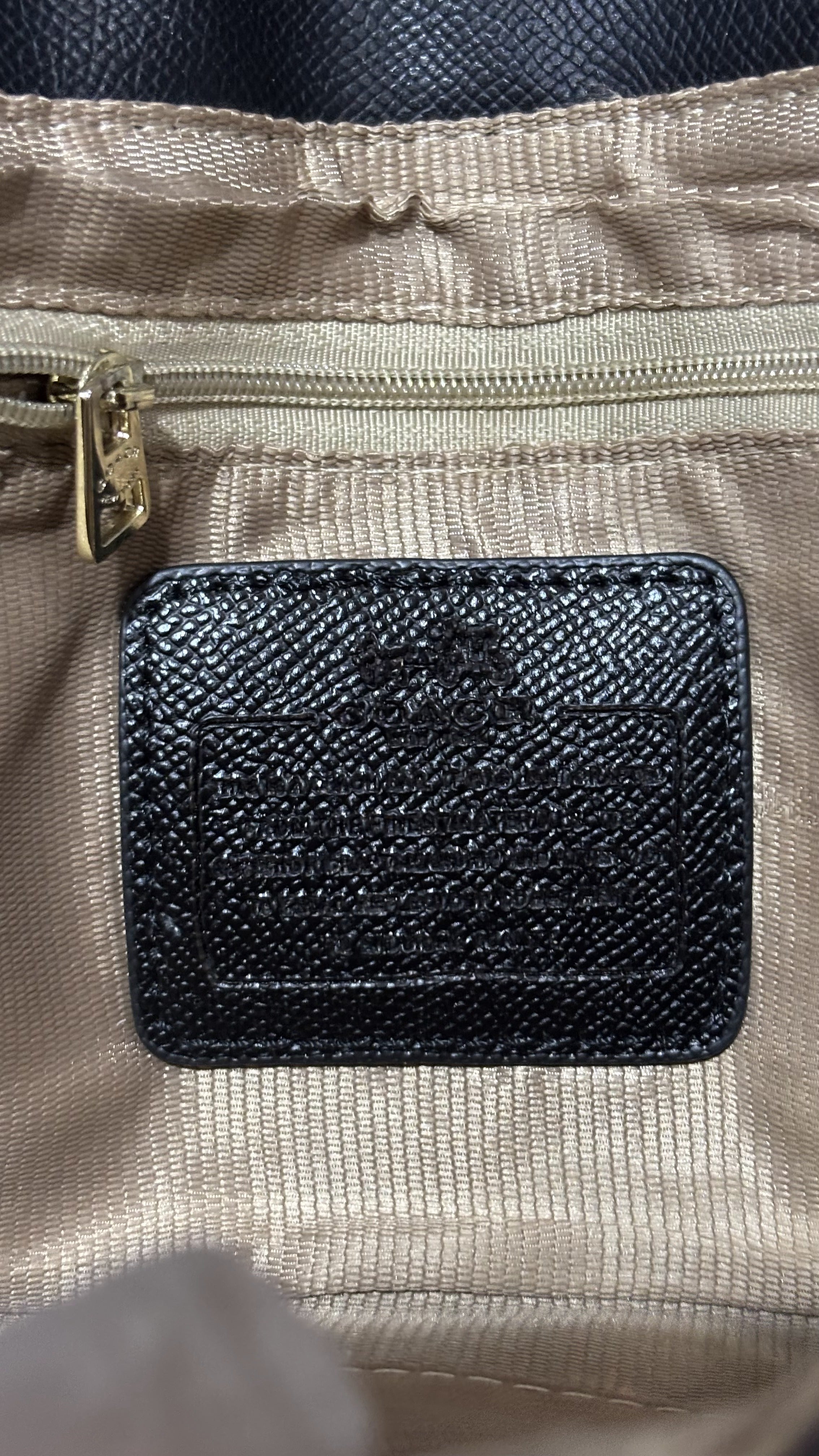 COACH NEW YORK Black Leather and Monogram Crossbody Bag