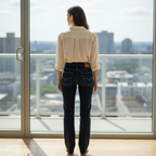 Women's Dark Indigo High-Waisted Flare Denim Jeans