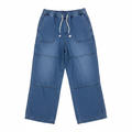 Women's Blue Wide Leg Panelled Denim Trousers