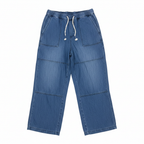 Women's Blue Wide Leg Panelled Denim Trousers