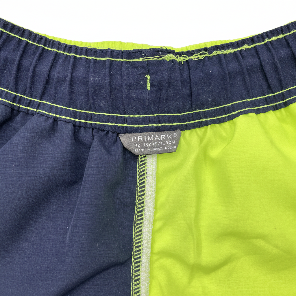 Primark Boys Neon Yellow California Surf Swim Shorts