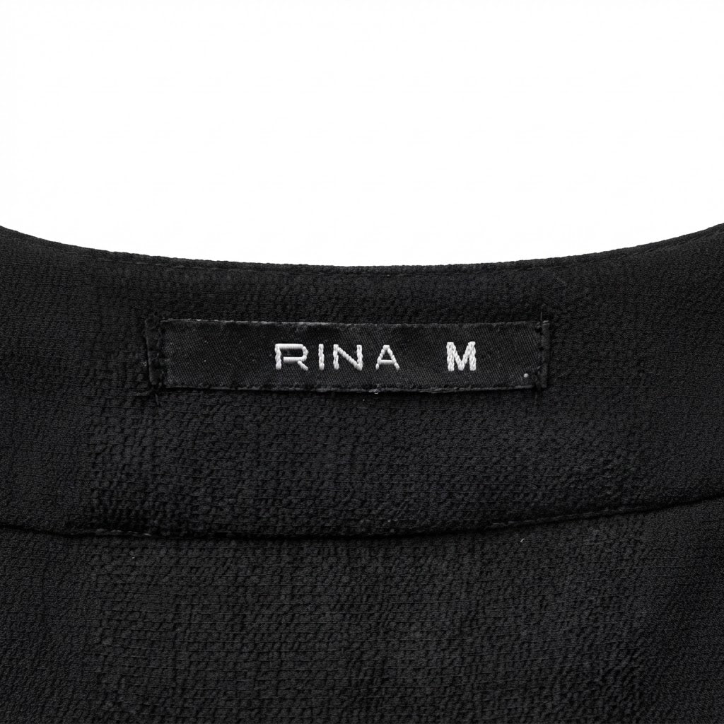 Women's Black Open-Front Abaya with Bell Sleeves