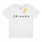 F.R.I.E.N.D.S Women's White Graphic Logo Crew Neck T-Shirt