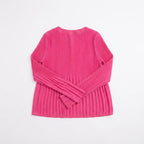 Women's Bright Pink Pleated Long Sleeve Blouse