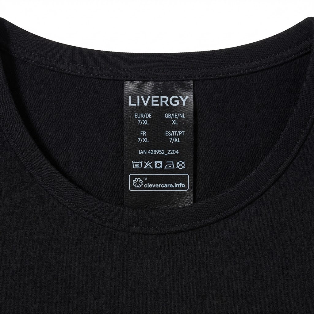 LIVERGY Men's Black Essential Round Neck Undershirt