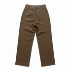 Dazy Women's Brown Pleated High-Waisted Wide Leg Trousers
