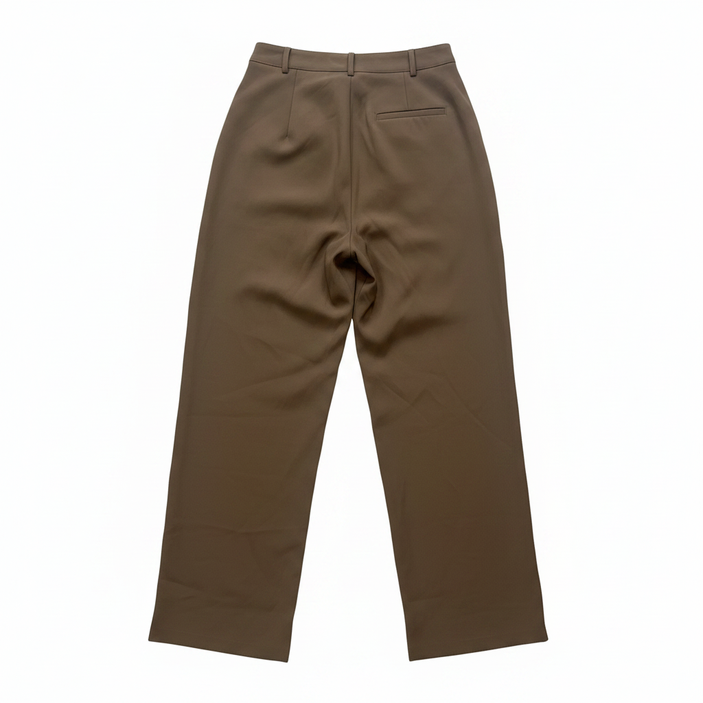 Dazy Women's Brown Pleated High-Waisted Wide Leg Trousers