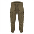Men's Olive Green Cargo Jogger Trousers