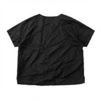 Women's Black Relaxed-Fit Short-Sleeved Scoop Neck Top