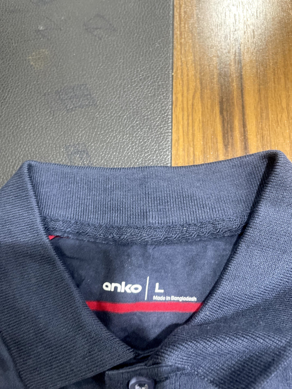 Anko Anko Navy and Red Striped Cotton Jersey Polo Shirt